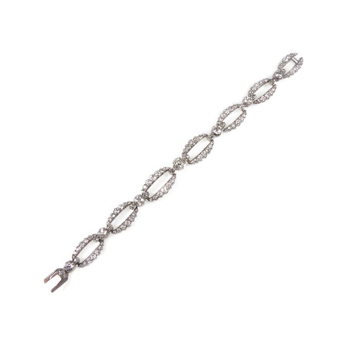 19th century diamond oval link bracelet | MasterArt
